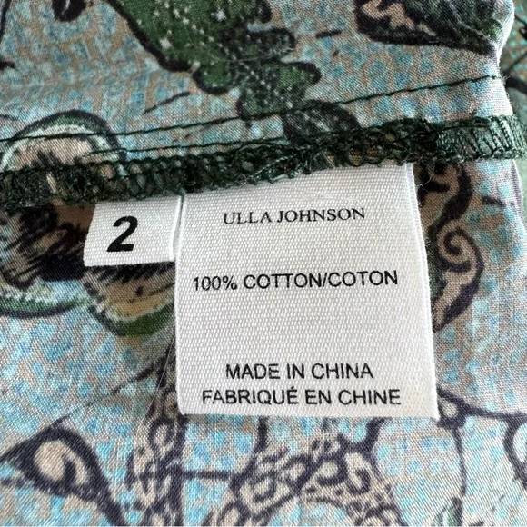 Ulla Johnson Delmara Pleated Batik Poplin Midi Dress Sz 2 - Picture 7 of 11